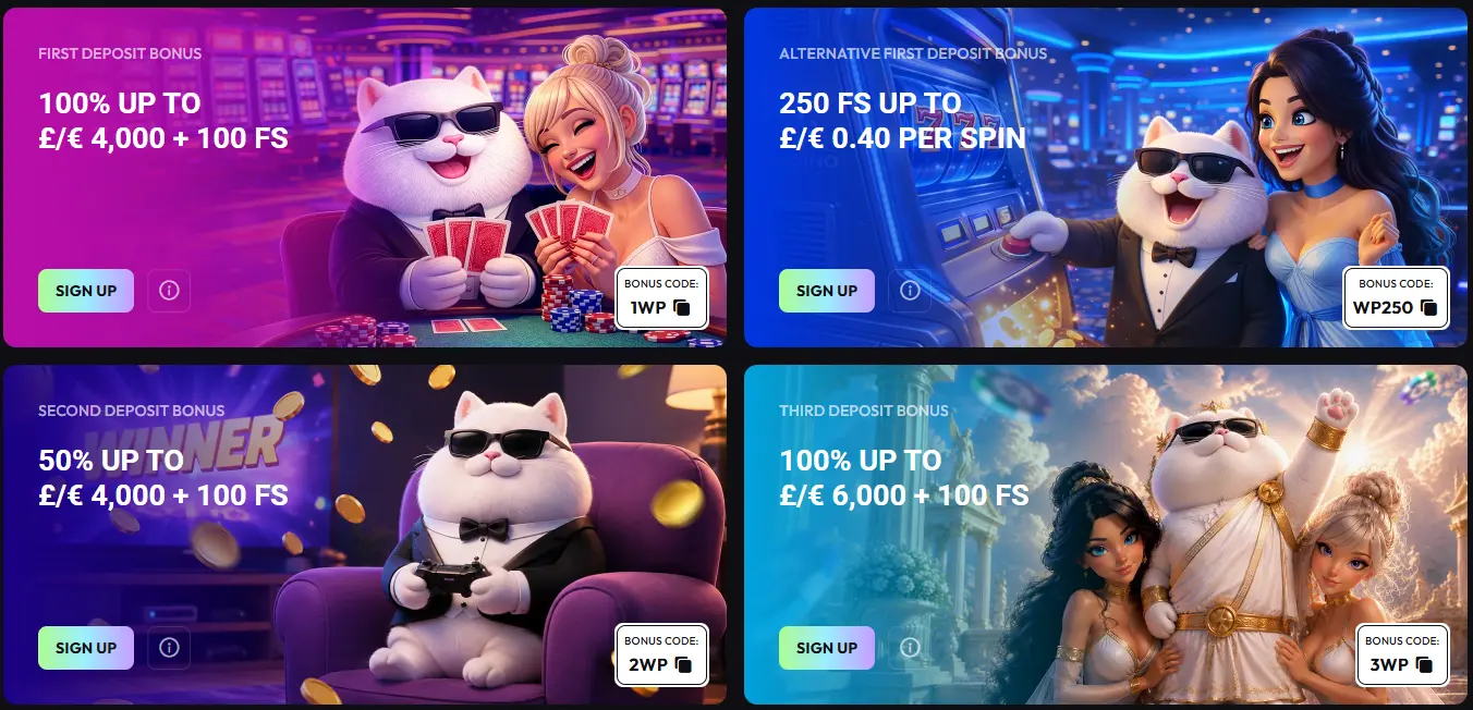 WinPlace Casino promotions: welcome package, reloads, cashback and tournaments